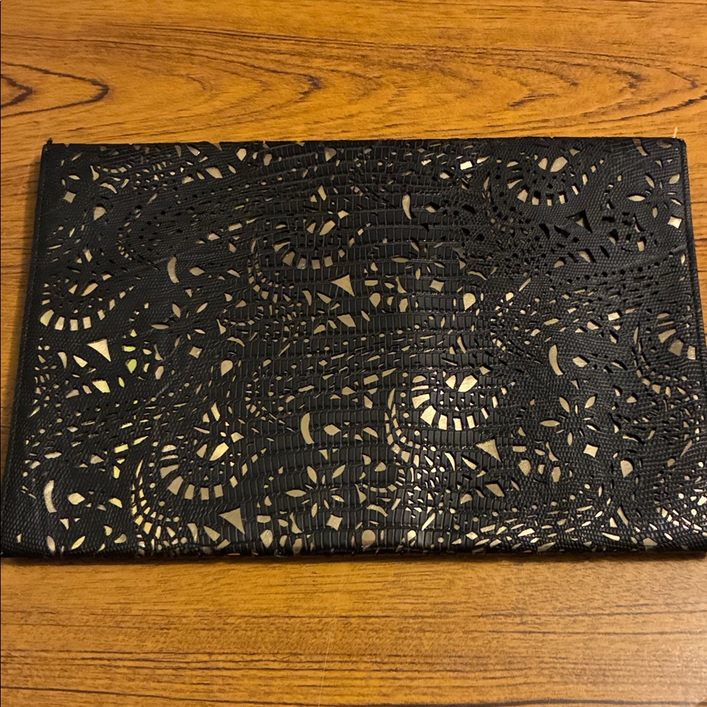 BCBGMaxAzria Black Clutch with Gold Accent - Picture 6 of 6
